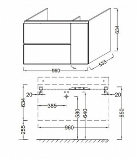 Тумба под раковину Jacob Delafon SOPRANO EB1331-E10